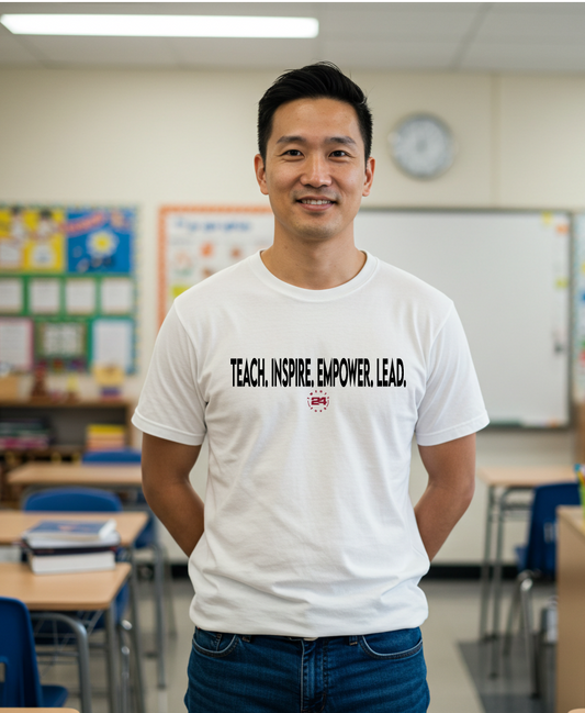 Teach. Inspire. Empower. Lead. Tee – AMS Educator Edition