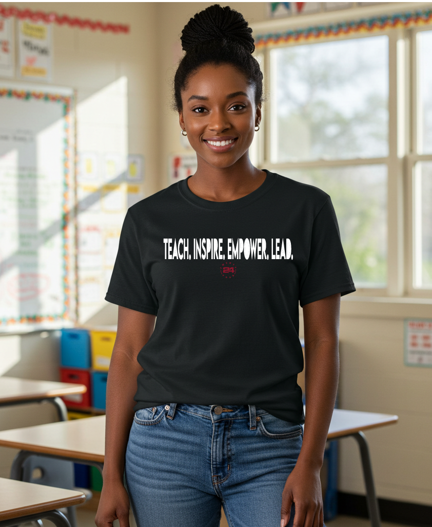 Teach. Inspire. Empower. Lead. Tee – AMS Educator Edition