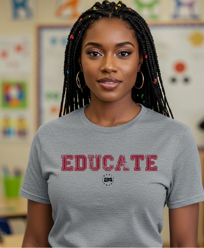 AMS Educate Tee – Maroon Edition