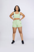Cotton Terry Crop Shorts Set