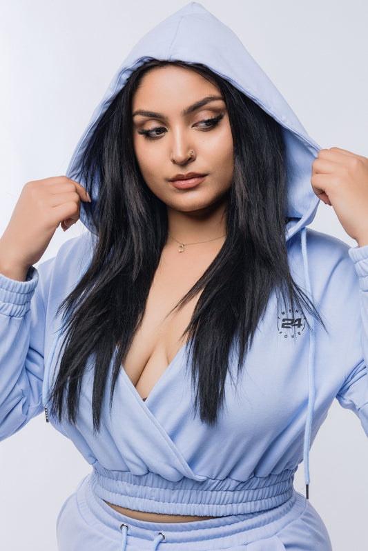 Cotton Terry Crop Hoodie