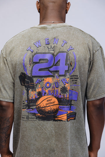 Built Different “Twenty Four” Vintage Wash Graphic Tee